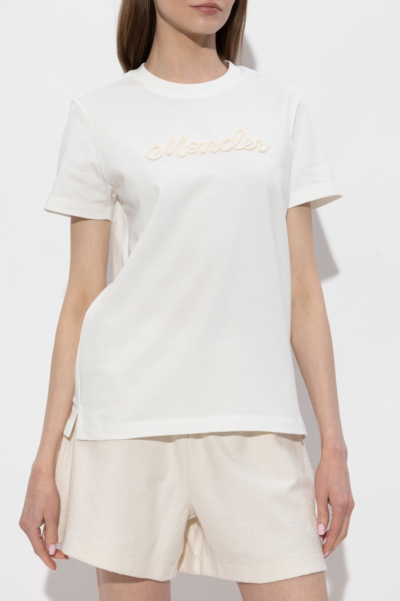 未使用　モンクレール　Top Embroidered Logo Canotta Moncler T-shirt with embroidered logo | Women's | Vitkac